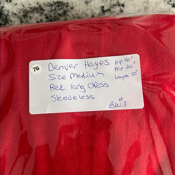 Denver Hayes Size Medium Vibrant Carnation Red Red Maxi Dress pockets sleeveless - Picture 12 of 12